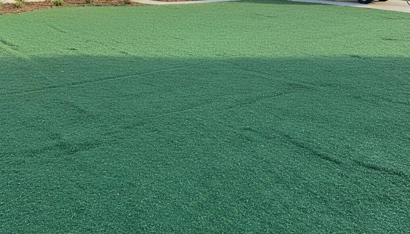 Fresh hydroseed evenly applied on prepared soil for new lawn growth in Lakeland, FL landscaping project