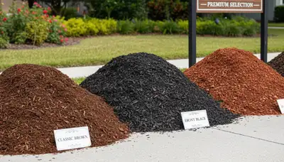 Brown, black, and red mulch color options for landscaping projects in Lakeland, FL by Chop Chop Landscaping
