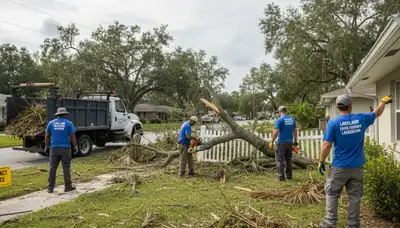 Storm debris cleanup and fallen branch removal by Chop Chop Landscaping in Lakeland, FL